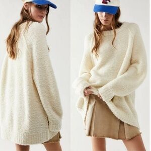 Free People Teddy Sweater Tunic Sugar Swirl Size small oversized long sleeve